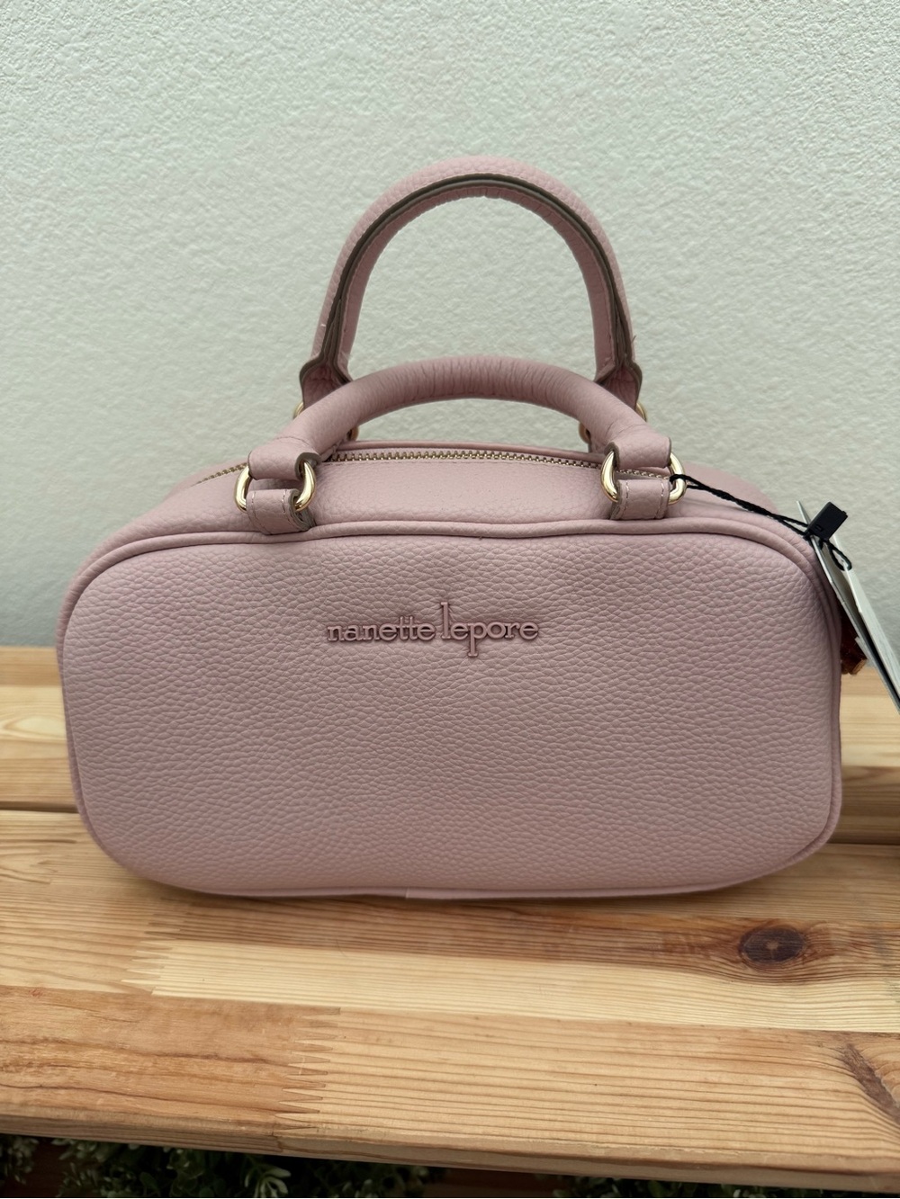 Nanette Lepore Pink Pebbled Top Handle Satchel